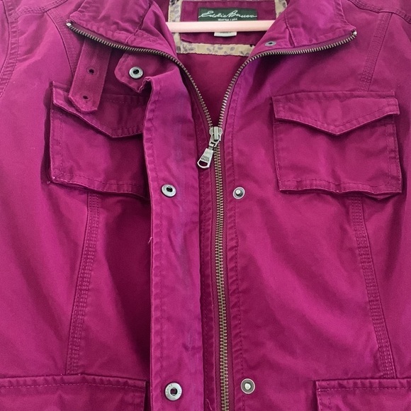 Eddie Bauer Women’s Long Sleeve Pink/Red Short Jacket w/pockets. Size L - Picture 10 of 13